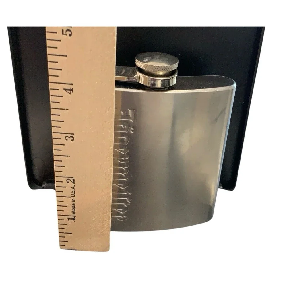Vintage Jgermeister Stainless Steel Hip Flask 6 Oz Made in Germany